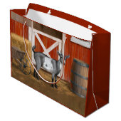 Niedliche Gepunktete Ziege Große Geschenktüte (Rückseite Schrägansicht)