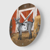 Niedliche Gepunktete Ziege Große Wanduhr (Winkel)