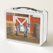 Niedliche Gepunktete Ziege Metall Brotdose (Rückseite)