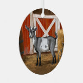 Niedliche Gepunktete Ziege Ornament Aus Metall (Vorderseite Rechts)