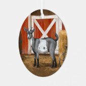 Niedliche Gepunktete Ziege Ornament Aus Metall (Vorderseite links)