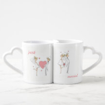 niedliche gerade verheiratete Kaffee-Tasse der