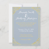 Niedliche gerahmte Braut und Bräutigam Einladung (Rückseite)