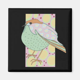 Niedliche Gerahmte Pastel Songbird Magnet
