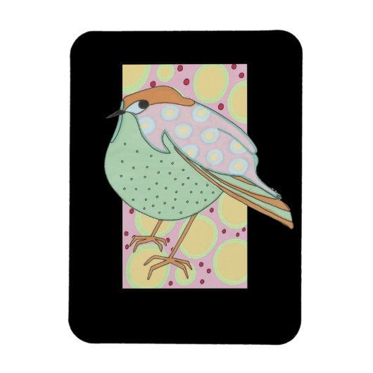 Niedliche Gerahmte Pastel Songbird Magnet (Vertikal)