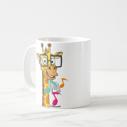 niedliche Gesangsgiraffe Kaffeetasse (Vorderseite Links)