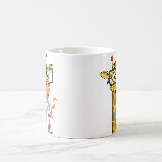 niedliche Gesangsgiraffe Kaffeetasse (Mittel)