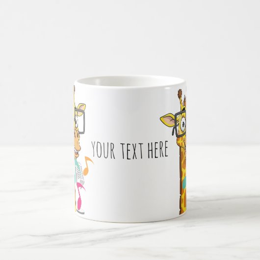 niedliche Gesangsgiraffe Kaffeetasse (Mittel)