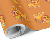 Niedliche Geschenk-Verpackung Löwe-König-Crown Geschenkpapier (Rolleneckpunkt)