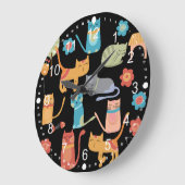 Niedliche Geschenke für Katzen Liebhaber Große Wanduhr (Winkel)