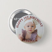 Niedliche Geschenke Glückwunsch 1. Geburtstag Button (Vorne & Hinten)