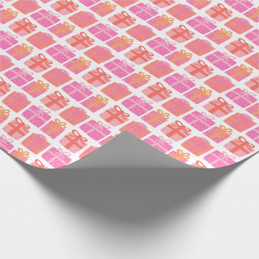 Niedliche Geschenke HandGezeichnet Weihnachtsfeier Geschenkpapier (Ecke)