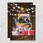 Niedliche Geschenke Weihnachtsbaumholz 3 Foto Coll Ankündigung (Vorne/Hinten)