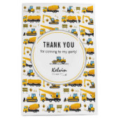 Niedliche Geschenktasche Bau Trucks Party Thema Mittlere Geschenktüte (Vorderseite)