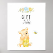 Niedliche Geschenktisch Boy Teddy Bear Baby Dusche Poster (Vorne)