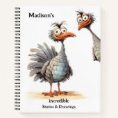 Niedliche Geschichte und Zeichnungen von Vögeln Notizblock (Vorderseite)