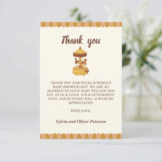 Niedliche geschlechtsneutrale Babydusche Dankeskarte (Stehend Vorderseite)