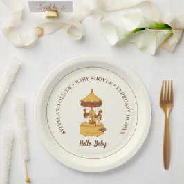 Niedliche geschlechtsneutrale Babydusche Pappteller