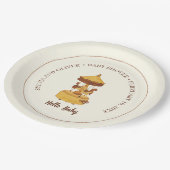 Niedliche geschlechtsneutrale Babydusche Pappteller (Schrägansicht)