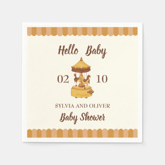 Niedliche geschlechtsneutrale Babydusche Serviette (Vorderseite)