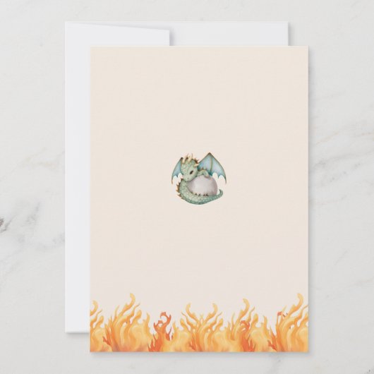 Niedliche Geschlechtsneutrale Dracheneier-Babydusc Einladung (Rückseite)