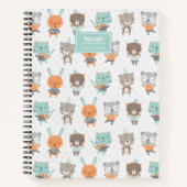 Niedliche geschlechtsneutrale Tiere in sanften Far Notizblock (Vorderseite)