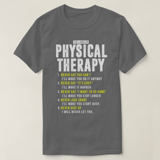 Niedliche Gesetze der physikalischen Therapie PT M T-Shirt (Design vorne)