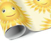 Niedliche Gesichter der Sonne Geschenkpapier (Rolleneckpunkt)
