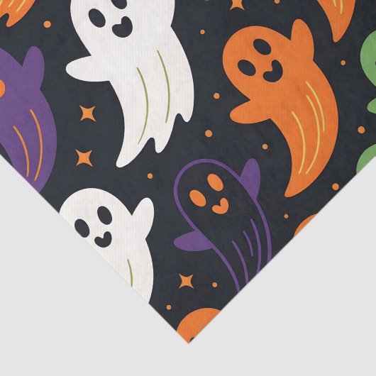 Niedliche Gespenster und Fledermäuse-Muster Seidenpapier (Ausschnitt)