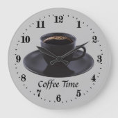 niedliche Gestaltung der Kaffeezeit Große Wanduhr (Vorderseite)