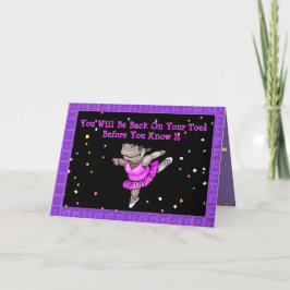 Niedliche Get Well Card mit Hippo Ballerina auf Ze Karte