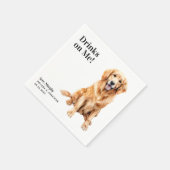 Niedliche Getränke auf meiner Golden Retriever Hau Serviette (Ecke)