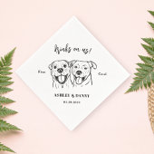Niedliche Getränke auf US Hund Hochzeitstipenname Serviette