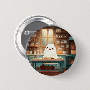 Niedliche Ghost-Backkost - Gemütliche Spooky-Taste Button