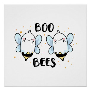 Niedliche Ghost-Boo-Bienen - Witziges Halloween au Poster