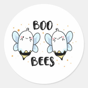 Niedliche Ghost-Boo-Bienen - Witziges Halloween au Runder Aufkleber