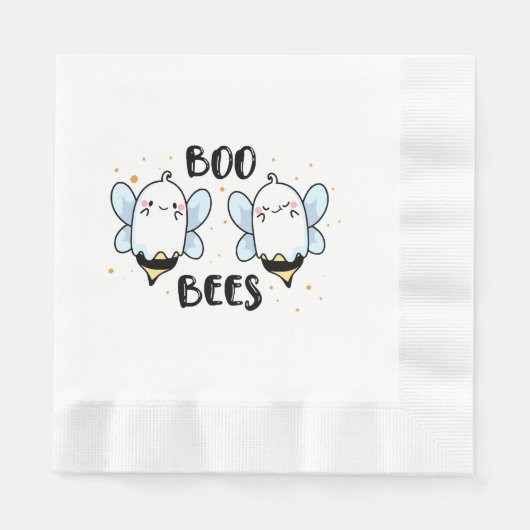 Niedliche Ghost-Boo-Bienen - Witziges Halloween au Serviette (Vorderseite)