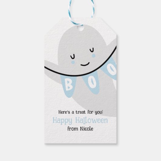 NIEDLICHE GHOST BOO HALLOWEEN KIDS LECKEREI GESCHENKANHÄNGER (Rückseite)