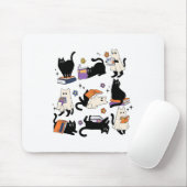 Niedliche Ghost Cat Reading Books Lover Bookish Ha Mousepad (Mit Mouse)