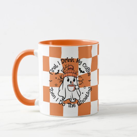 Niedliche Ghost Fall Pumpkin Gewürz-Tasse Tasse (Links)