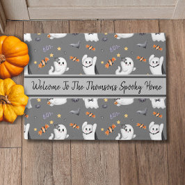 Niedliche Ghost-Familie Halloween-Muster Fußmatte