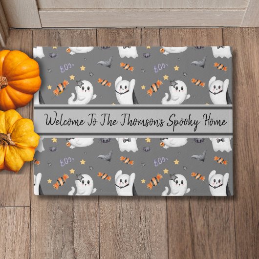 Niedliche Ghost-Familie Halloween-Muster Fußmatte