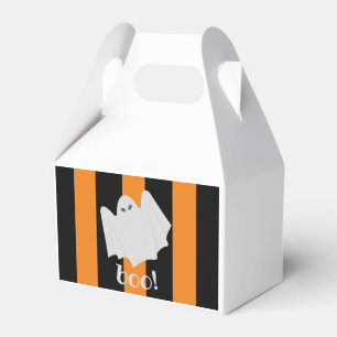 Niedliche Ghost Halloween Orange und Schwarze Stre Geschenkschachtel