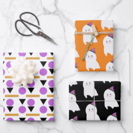 Niedliche Ghost-Hexenhutten Halloween-Formen Geschenkpapier Set