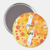 Niedliche Ghost Orange Dots Geschirrspülmagnete Magnet (Vorderseite/Rückseite)