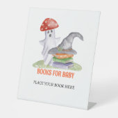 Niedliche Ghost-Pilz-Halloween-Bücher für Kinderze Sockelschild (Vorderseite)