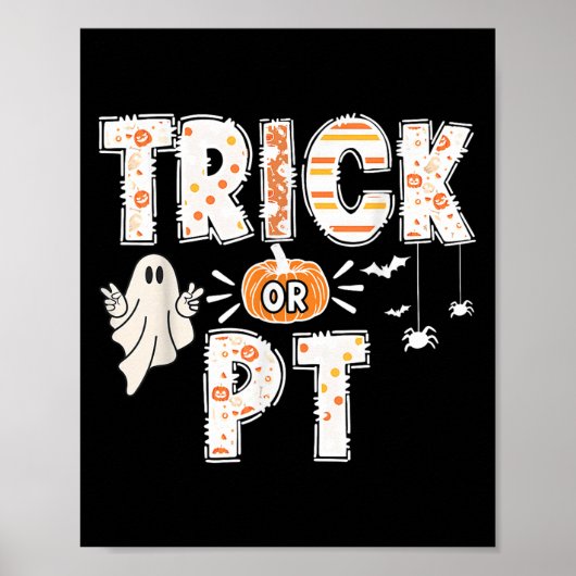 Niedliche Ghost Pumpkin Trick oder PT Physikalisch Poster (Vorne)