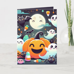 Niedliche Ghost Pumpkins Halloween Custom Holiday Feiertagskarte