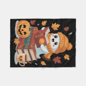 Niedliche Ghost Reading Books - HerbstHalloween-Bü Fleecedecke (Vorderseite (Horizontal))