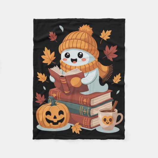 Niedliche Ghost Reading Books - HerbstHalloween-Bü Fleecedecke (Vorderseite)
